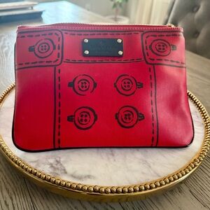 Kate Spade Red Patent Leather Cosmetic Bag/Pouch | Red with Black